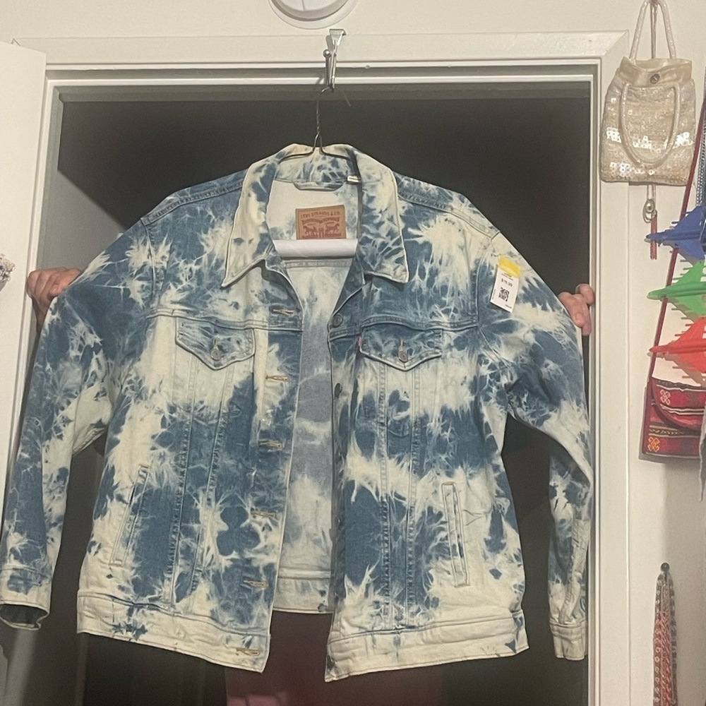 Levi Strauss denim tie-dye Jean jacket cotton vintage L/S plus size 2X